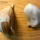 Hardneck garlic clove (left) vs. softneck garlic clove